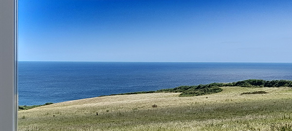 Uninterrupted sea view from Plot 7 at Seaview Holiday Park, Kennack Sands