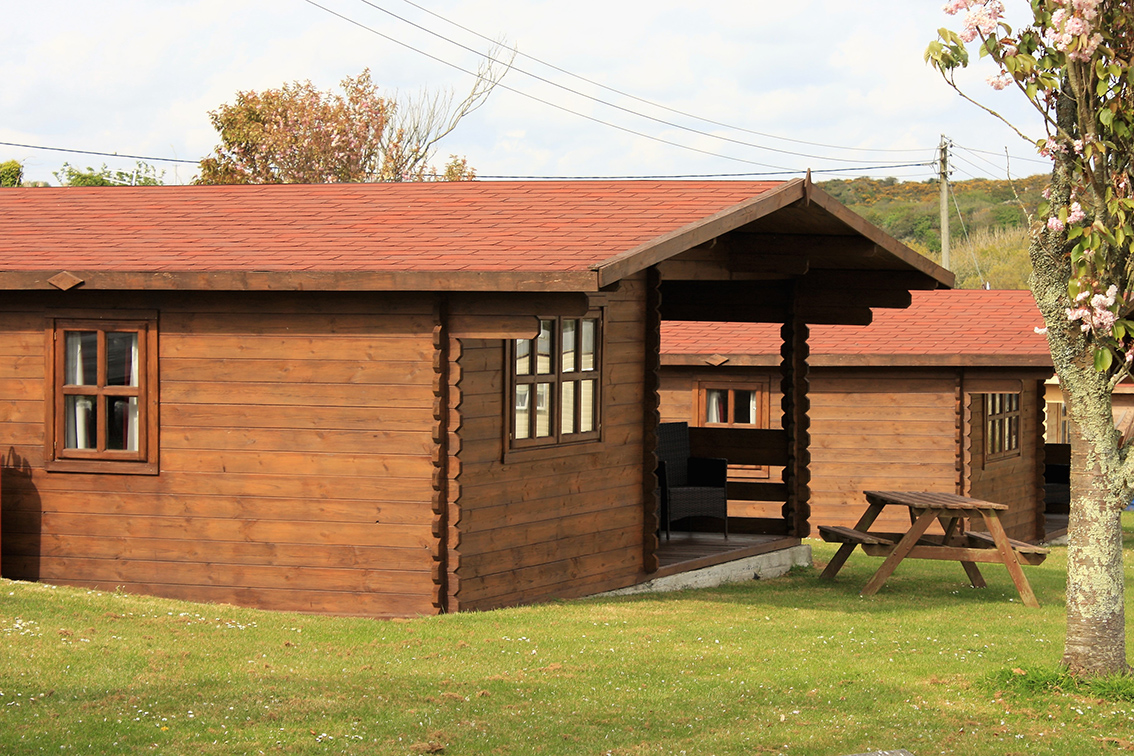 Modern wooden cabin for four persons