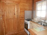 Holiday cabin kitchen with gas cooker
